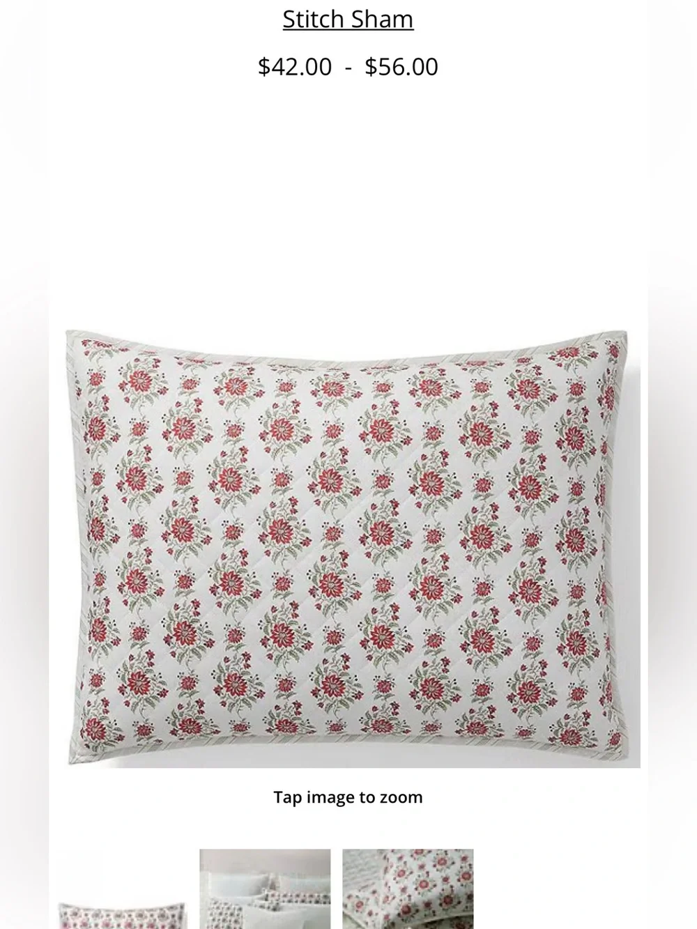 Lauren Ralph Lauren Maren Vintage Inspired Floral Cotton diamond stitch shams